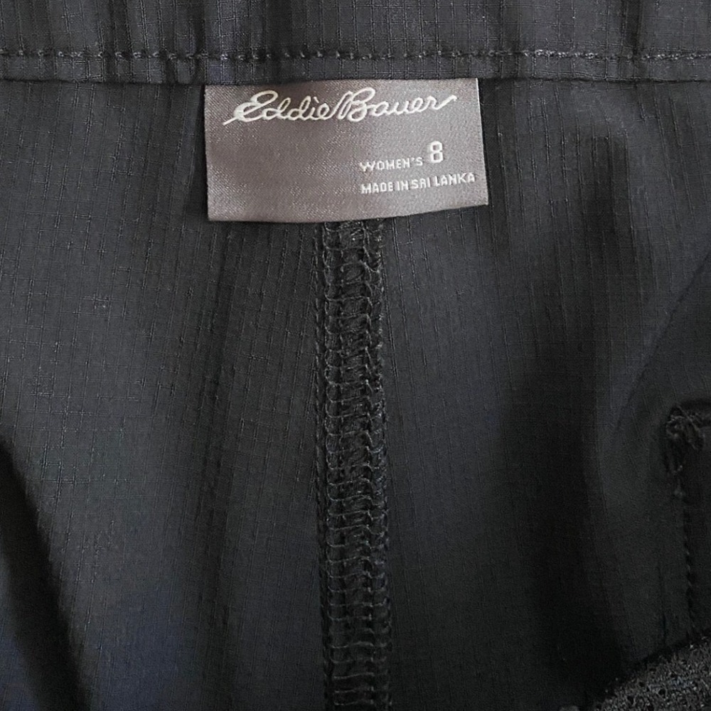 Eddie Bauer Black Ripstop Hiking‎ Cargo Pants Womens 8 Adjustable Cuffs Stretch - Picture 6 of 12